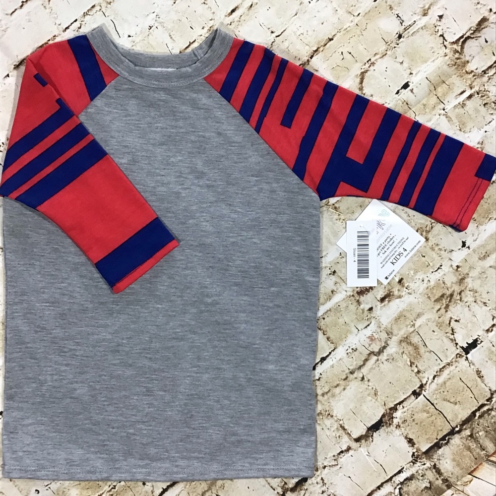 New With Tags! Unisex LuLaRoe Sloan 3/4 Sleeves Raglan Top Size 4 - Picture 3 of 7